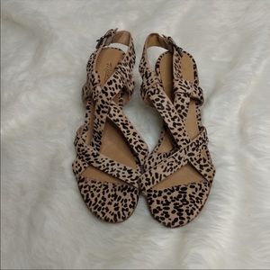 Madewell Alyssa Leopard Print Calf Hair Sandals 9